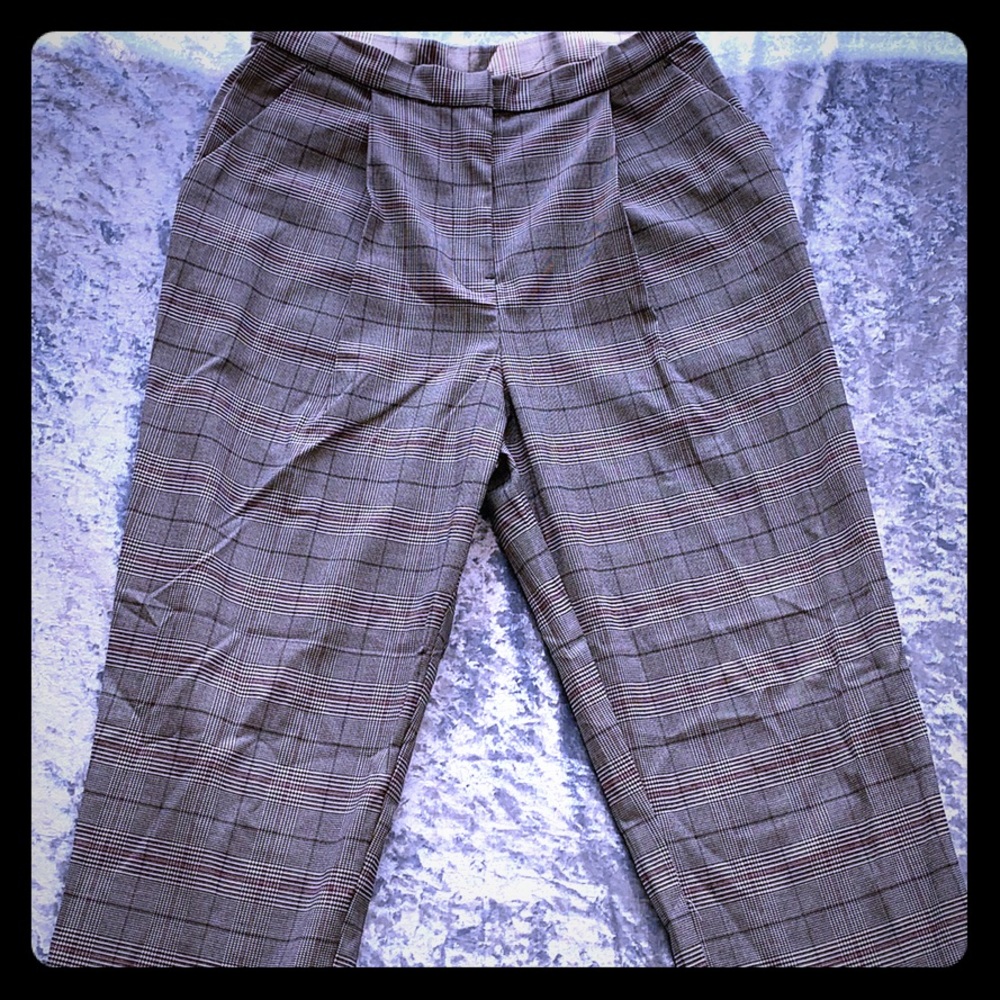 Black and White Pleated Trousers